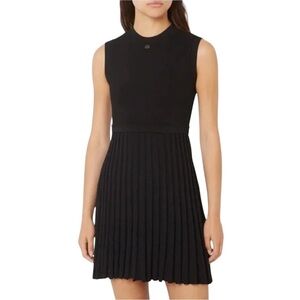 Sandro | Women’s Black Scorpion Sleeveless Pleated Bottom Dress Size Large NWT